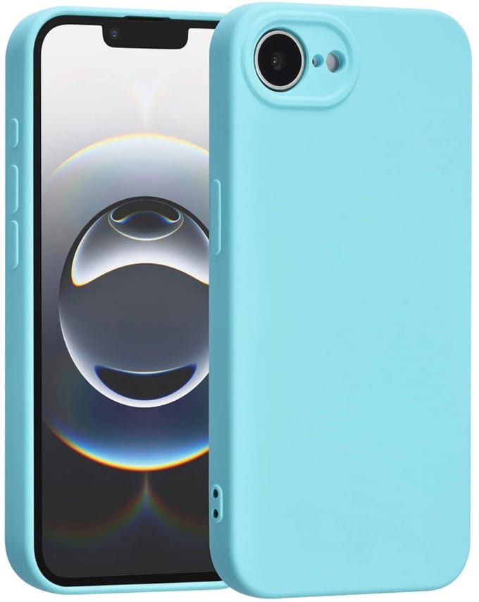 Shockproof Backcover - Liquid Silicone Soft Hoesje - Geschikt voor: Apple iPhone 17E / 16E - Koraalblauw