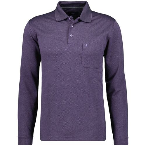 Ragman Polo Softknit Easy Care Mini Jacquard Design Paars / male