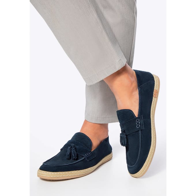 Wittchen Heren Suède Loafers met Kwastje, Marineblauw