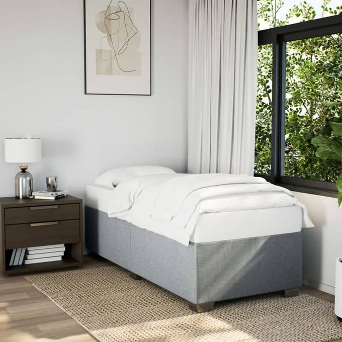 vidaXL - Bedframe - zonder - matras - 80x200 - cm - stof - lichtgrijs