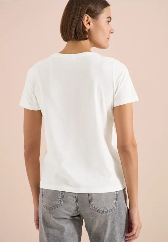 Shirt met ronde hals en frontprint