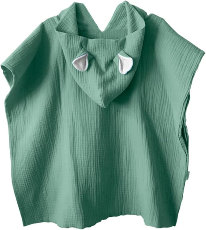 Sneldrogende Mousseline Poncho voor Baby en Kind - Absorberende Bamboe Hydrofiel Handdoek