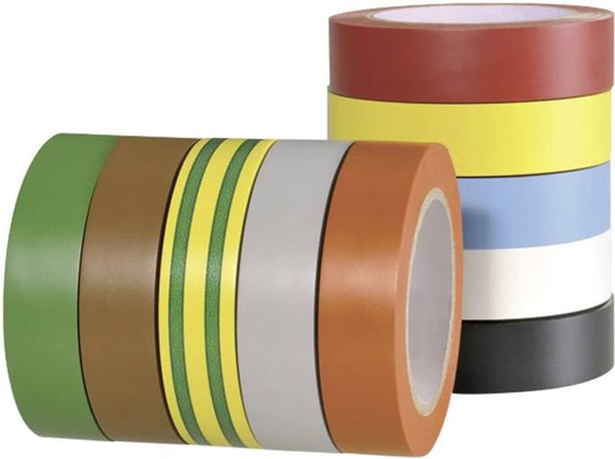 HellermannTyton 710-00146 710-00146 Isolatietape HelaTape Flex 15 Rood, Grijs, Geel, Groen, Blauw, Oranje, Wit, Bruin, Zwart (l x b) 10 m x 15 mm 10 stuk(s)