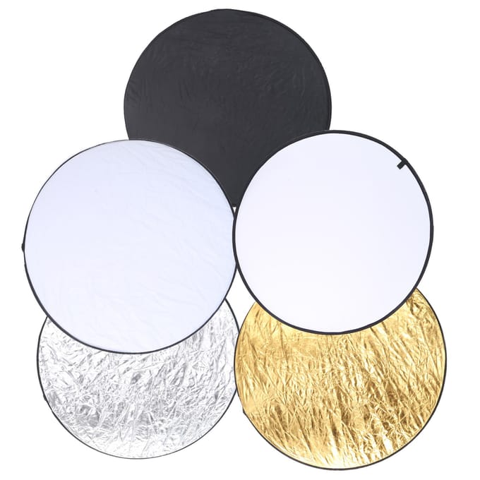 110cm 5 in 1 Handheld Opvouwbare Ronde Schijf Lichtreflector Draagbare Fotografie Diffuser beige