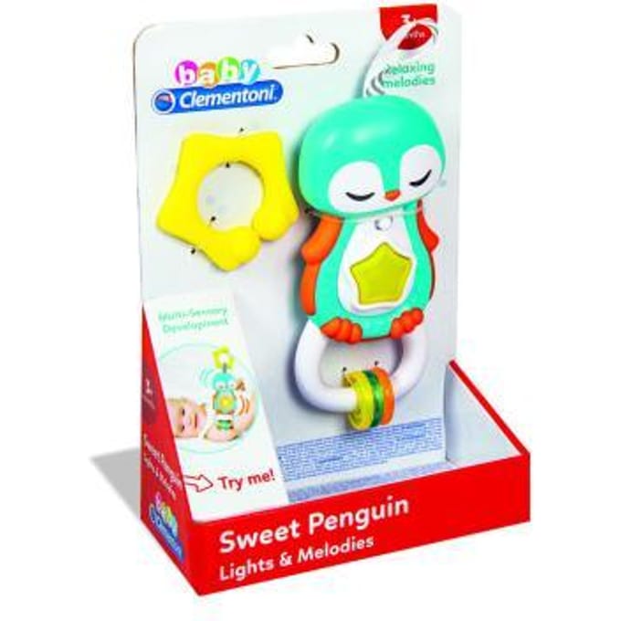 Clementoni Interactieve Rammelaar Pinguïn Interactief speelgoed Grijp- en bijtspeelgoed