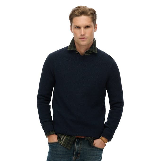Superdry - Lichtgewicht katoenen trui met textuur - Heren - Sweaters