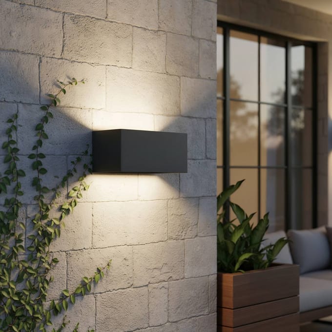 Ideal Lux buitenwandlamp Atom antraciet, 20 cm, metaal