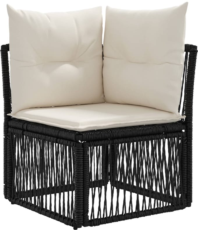 vidaXL - Hoeksofa - eenheid - Zwart - poly - rattan