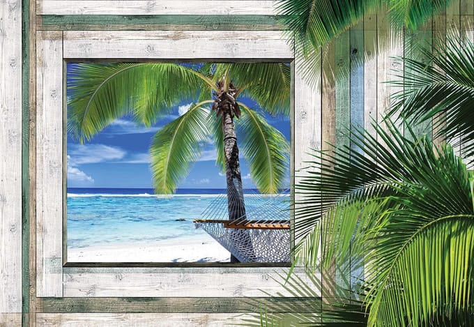 Fotobehang Beach Tropical View | XL - 208cm x 146cm | 130g/m2 Vlies