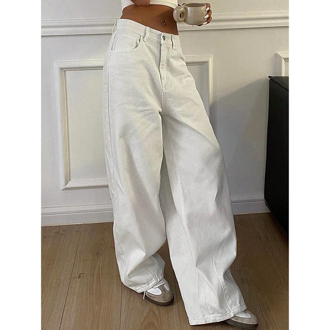 Damesjeans Lente en Herfst Nieuwe Losse Broek M gray