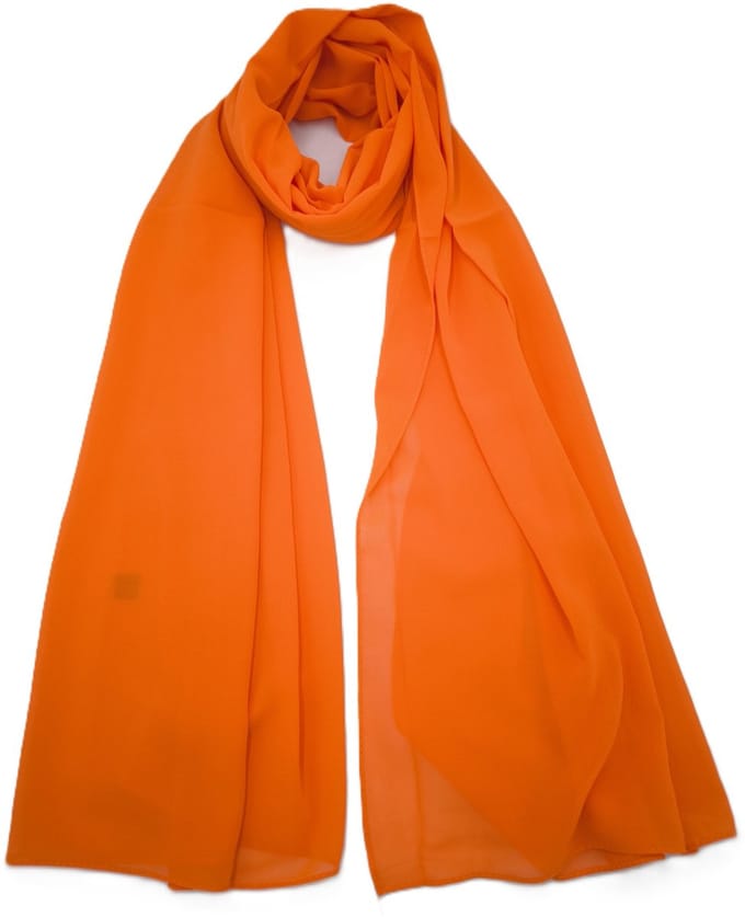 Lange dames sjaal Ditte-effen oranje-omslagdoek-stola