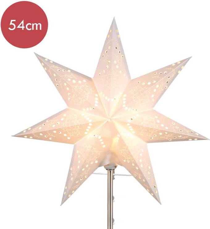 Witte sterren kap Sensy voor staande lamp - 54 cm