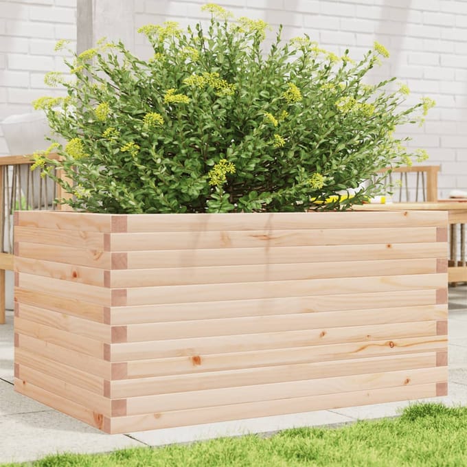 vidaXL - Plantenbak - 90x60x46 - cm - massief - grenenhout