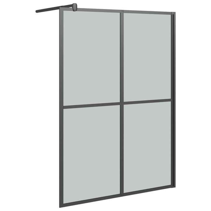 vidaXL - Inloopdouchescherm - 140x195 - cm - donker - gehard - glas