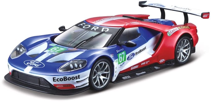 Bburago Ford Gt - Modelauto - Schaal 1:32 - Blauw/Rood/Wit
