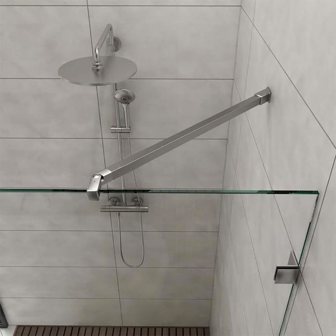 Stabilisatiestang Douchewand Schuin Muurmontage Vierkant 125 cm - Chroom