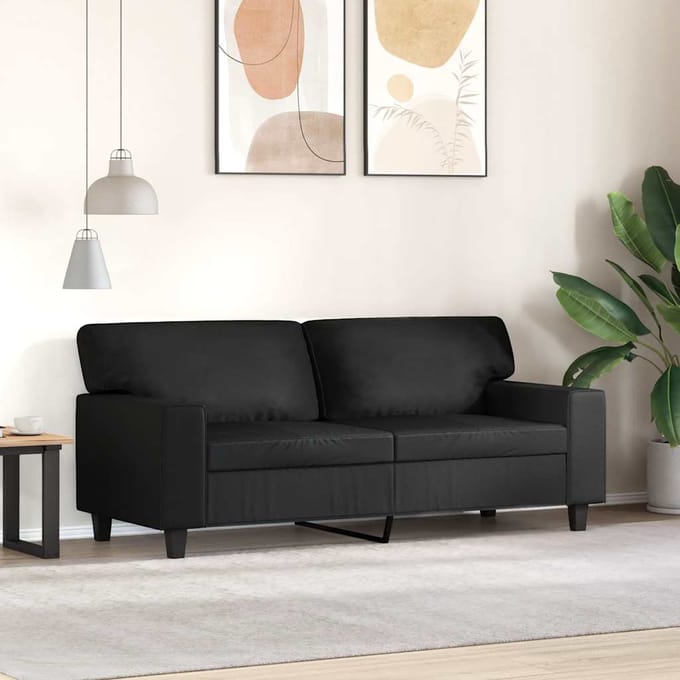 vidaXL - Tweezitsbank - 140 - cm - kunstleer - zwart