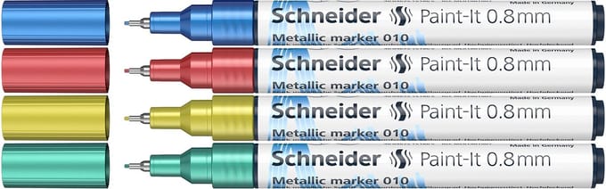 Schneider metallic marker - Paint-It 010 - lijnbreedte 0.8mm - 4 stuks - S-ML01011502