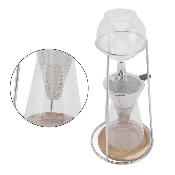 Drip Coffee Maker Herbruikbaar Borosilicaatglas Iced Coffee Maker voor Café Huiskeuken 600ml white