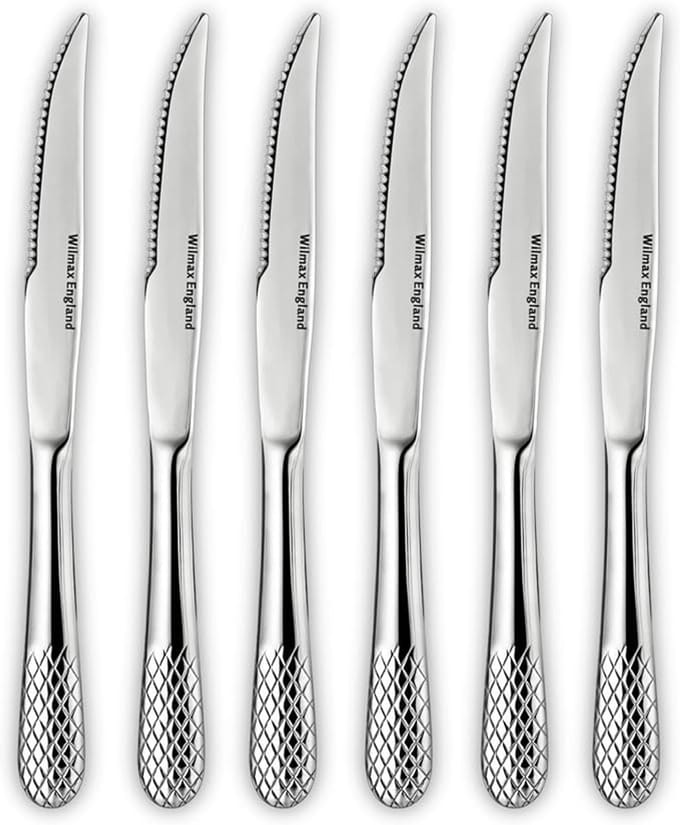 Wilmax England Steakmessen 23.5cm RVS Zilver 6-delig