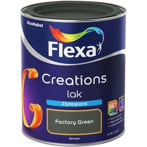 Flexa - Creations - Lak - Zijdeglans - Factory Green - 750 ml