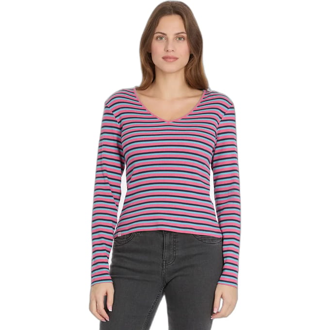 Gestreept dames-T-shirt met lange mouwen Ragwear Janewe