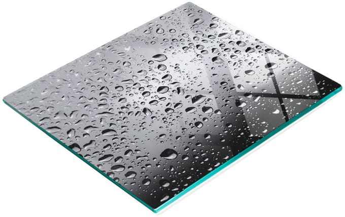 Multifunctioneel decoratief glazen bord met print van waterdruppels, 60x52 cm