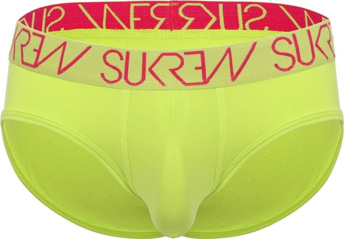 Sukrew Apex Slip Lime - Maat S - Heren Ondergoed