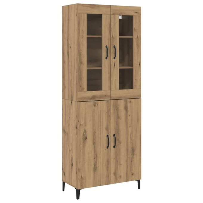 vidaXL - Highboard - 2 - st - Artisan - Eiken - 69,5 - x - 34 - x - 180 - cm - Bewerkt - hout