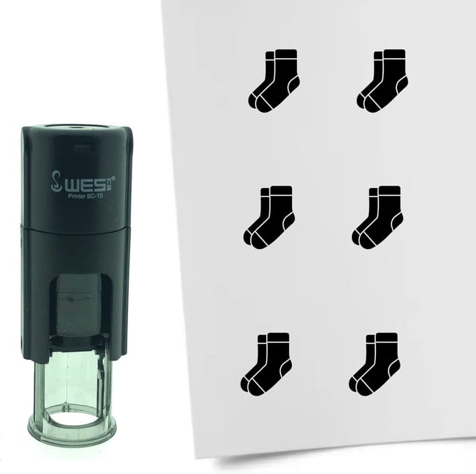 CombiCraft Stempel Sok 10mm rond - Zwarte inkt