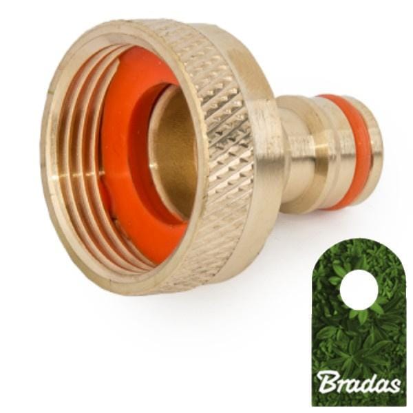 Bradas - Kraan Aansluiting - 1" Nippel - Messing - Vervangbare Rubberafdichting