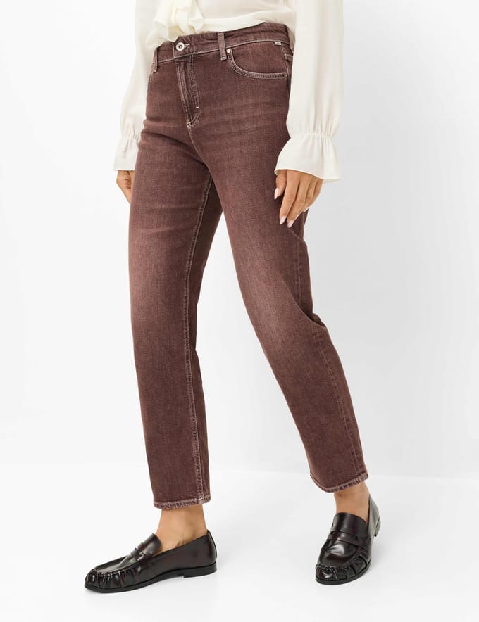 Brax Dames Jeans  Style MADISON S BLACKBERRY VIOLET, denim donkerpaars, maat 48