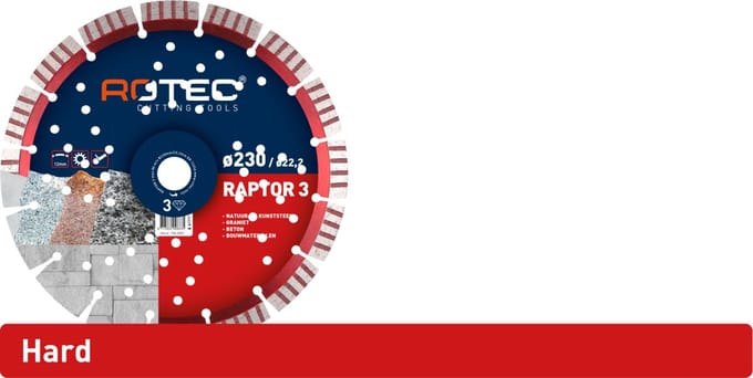 Rotec diamantzaag Raptor 3//TURBO BASIC, Ø125 x 2,4 x 22,2 mm.