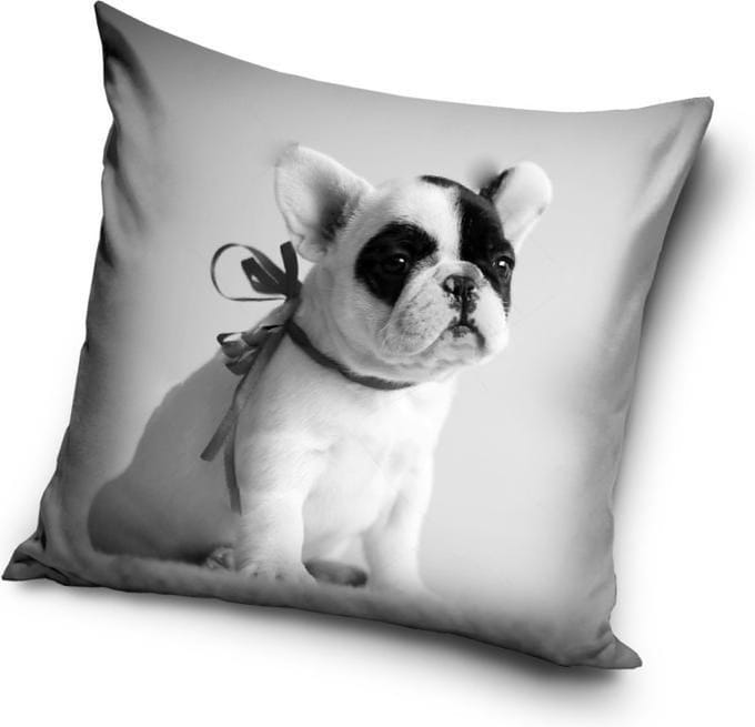Hond met strik - Sierkussen Kussen 40 x 40 cm inclusief vulling