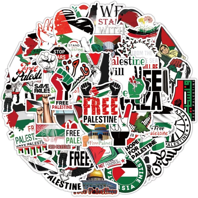 Stickers to support Palestina - 50 Palestijnse Stickers - 4x6CM