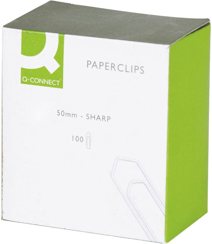 Q-CONNECT papierklemmen, 50 mm, 10 dozen van 100 stuks