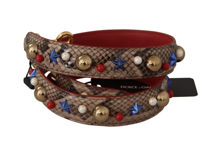 Dolce & Gabbana Elegante Python Leren Schouderriem voor Dames