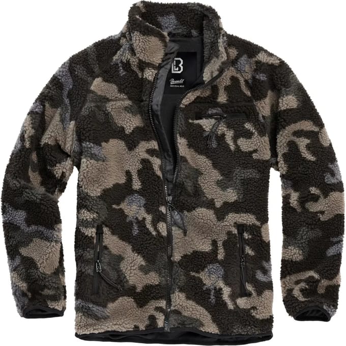 Brandit - Teddyfleece Jacket - 4XL - Zwart/Bruin