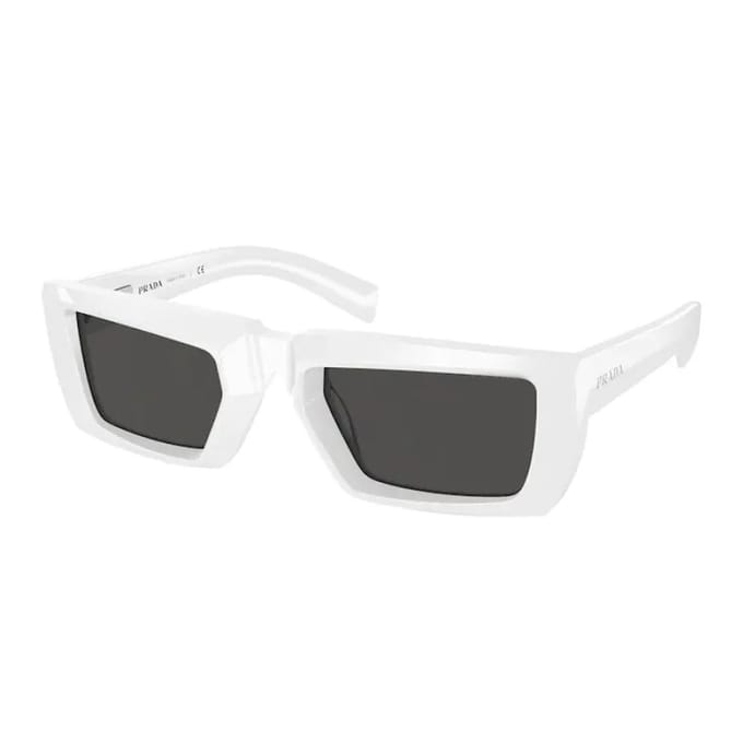 Prada Casual Comfortabele Rechthoekige Zonnebril Uniseks Zonnebril PR24YS4615S0 Basic Packaging-Eyeglass Case+Box,55,White white