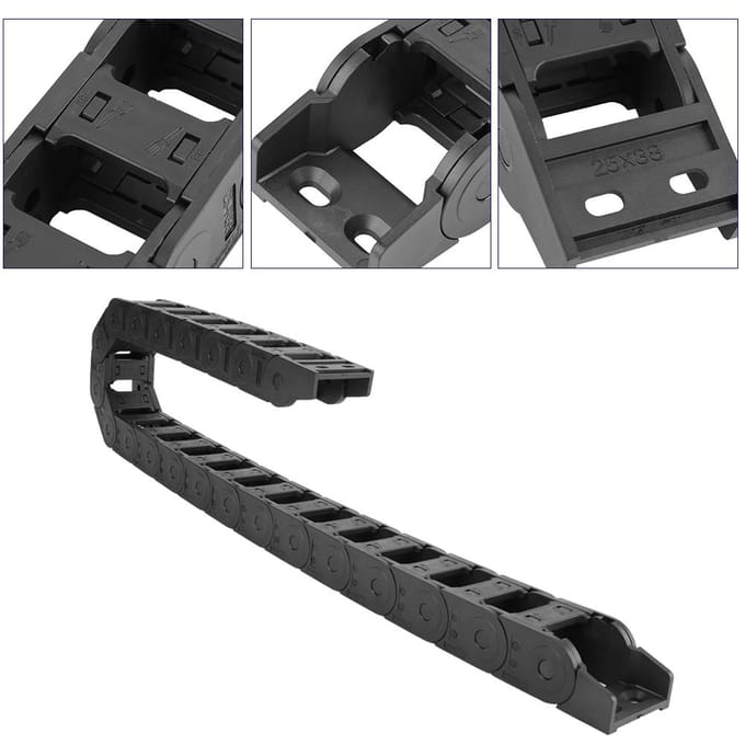 100cm 25 x 38mm Nylon Open Beide Zijden Kabeldrager Sleepketting Graveer Machine Accessoire black