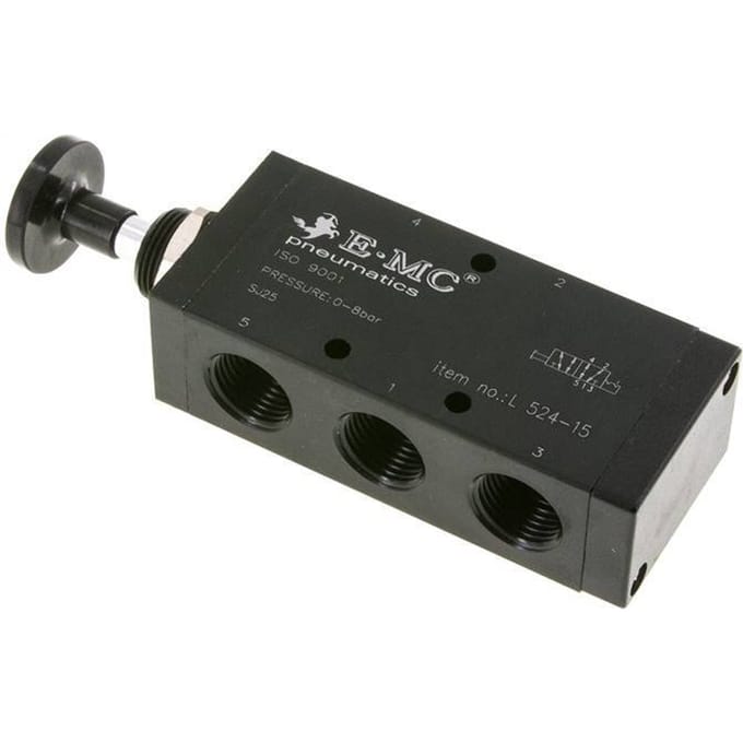 5/2 G1/2'' Axiale Handbedieningsventiel Detent 0-8bar/0-112psi E.MC