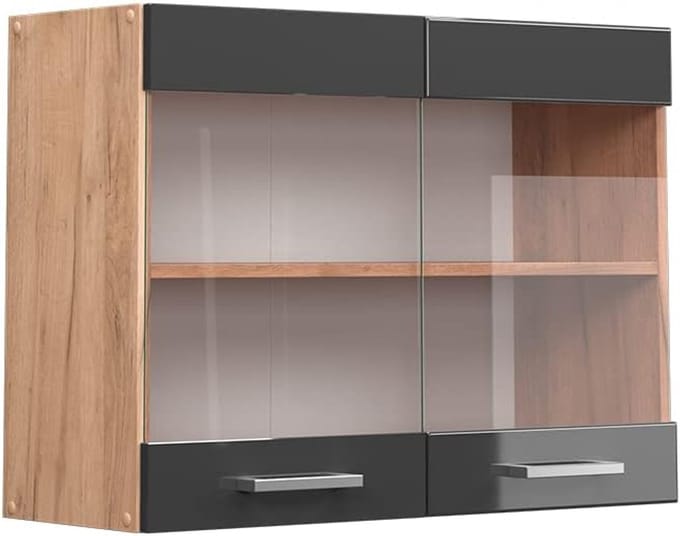 Hangkast 80 cm met glazen fronten - modern en praktisch