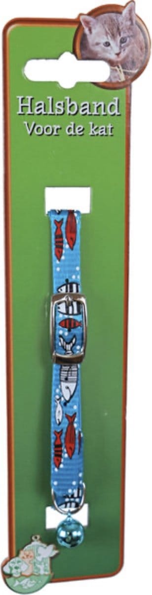 Kattenhalsband cartoon vis blauw