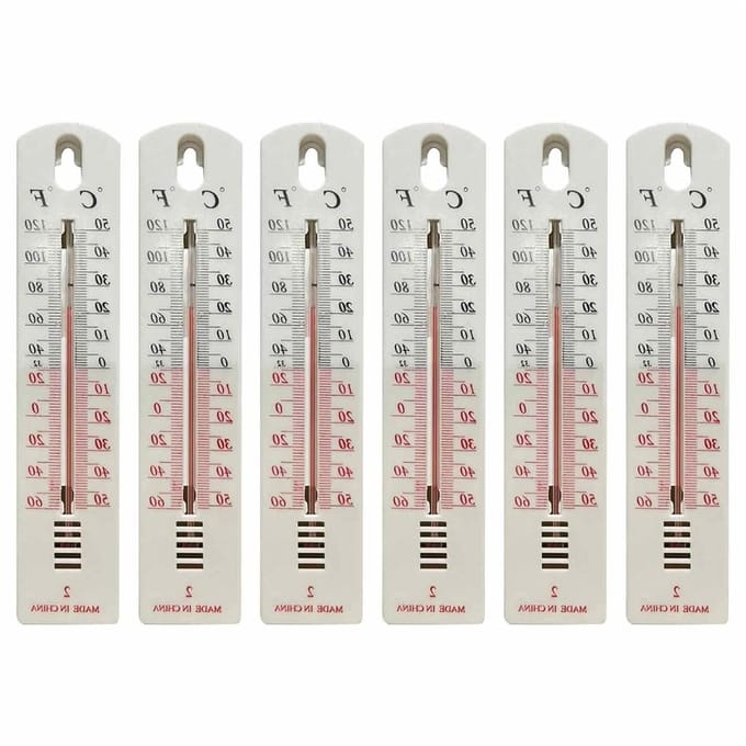 Wandthermometer Set - Temperatuurmeter Binnen - Temperatuur Bewaken - Nauwkeurige Meting - 6 Stuks - Wit
