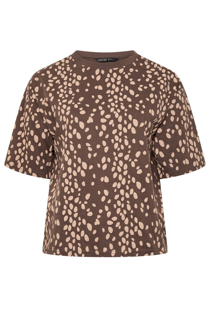 Limited Collection Chocoladebruin Tshirt Met Hertenprint Size 40