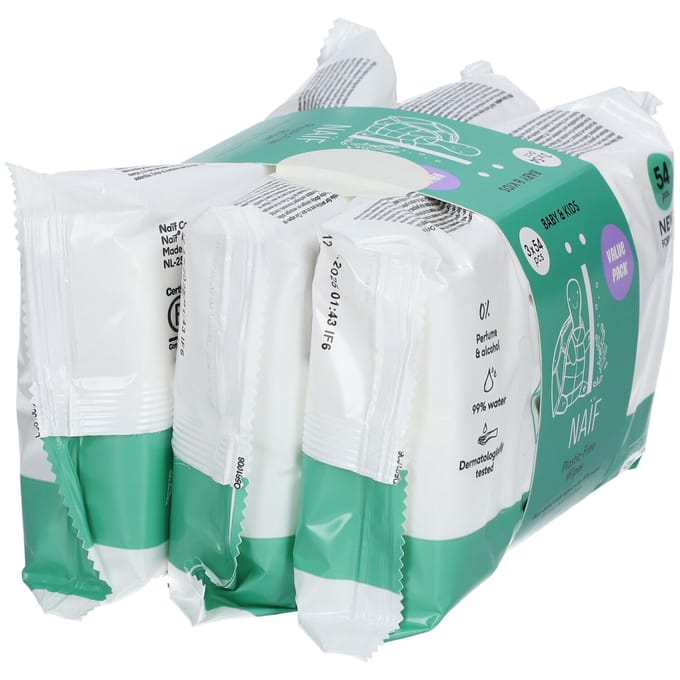 Naif Baby & Kids Billendoekjes 3x54 = 162 stuks