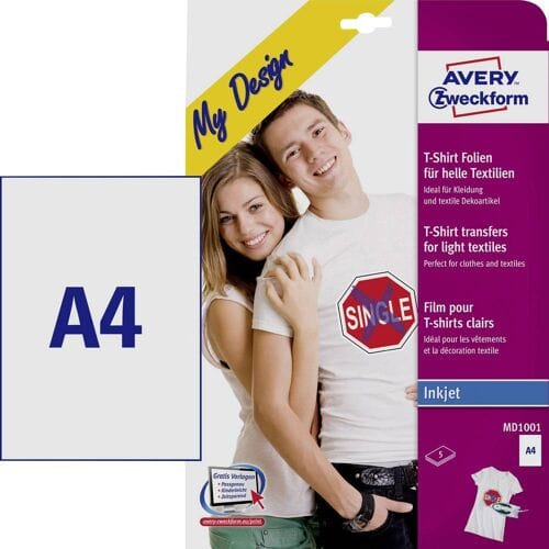 Avery T-Shirt Transferfilm bright textils 5sh A4