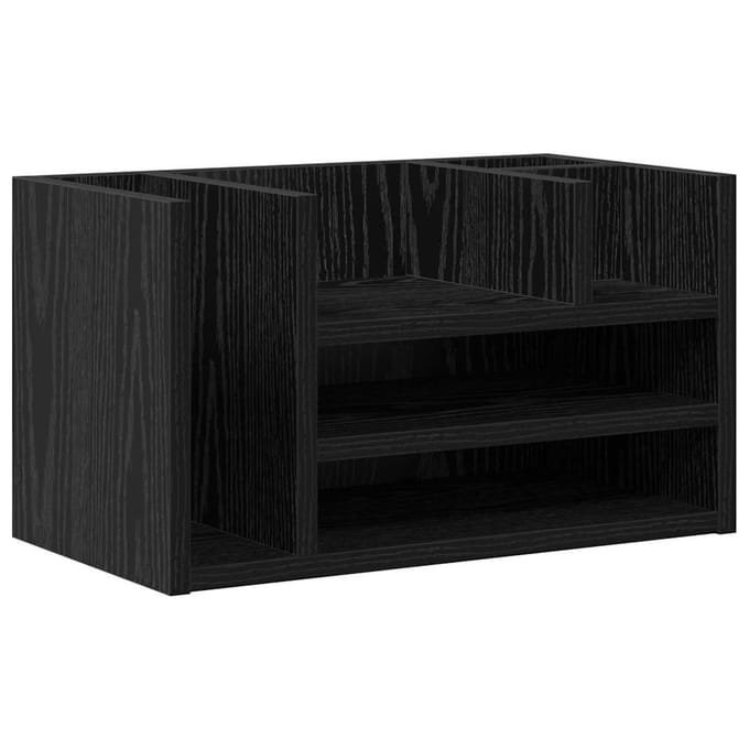 vidaXL - Bureau - organizer - Zwart - eiken - 44,5 - x - 24 - x - 25 - cm - Bewerkt - hout