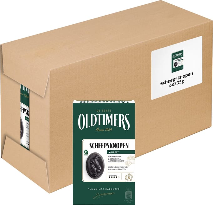 Oldtimers - Drop - Scheepsknopen - 6 doosjes - 235 gram