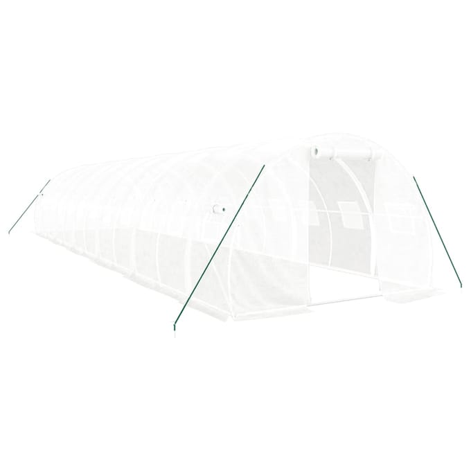 vidaXL - Tuinkas - met - stalen - frame - 36 - m² - 12x3x2 - m - wit